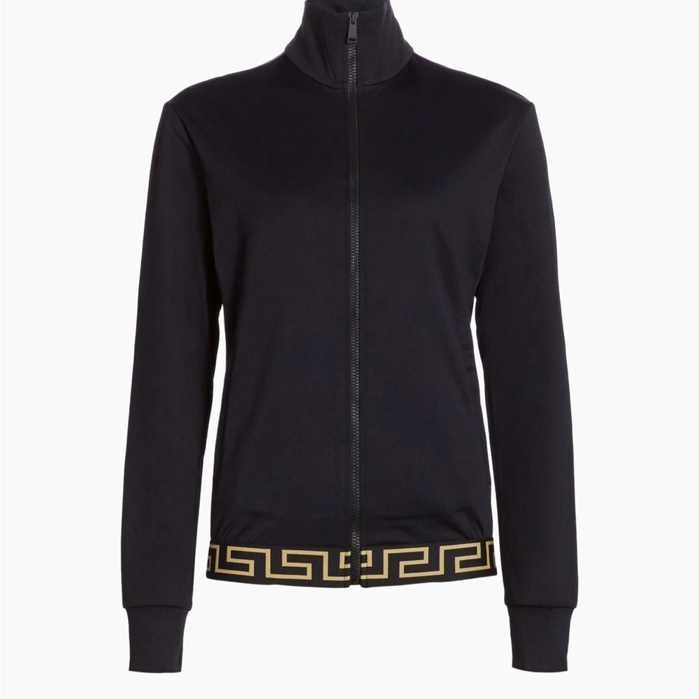 Women’s Versace Greca Zip Up - Black & Gold - Size 3 (comparable to L)